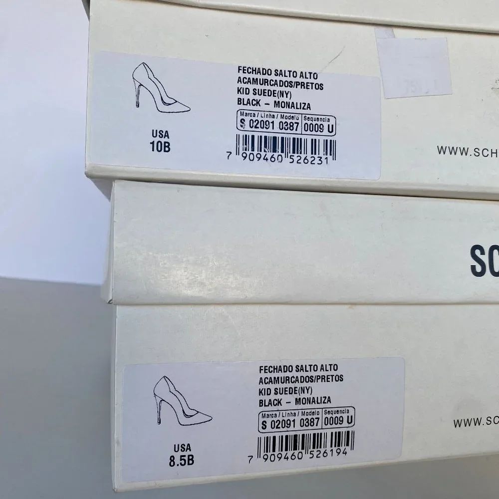 NIB SCHUTZ MONALIZA BLACK SUEDE POINT TOE PUMPS SZ 9 10 - Picture 9 of 9
